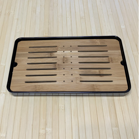 Чабань из натурального бамбука с черным поддоном